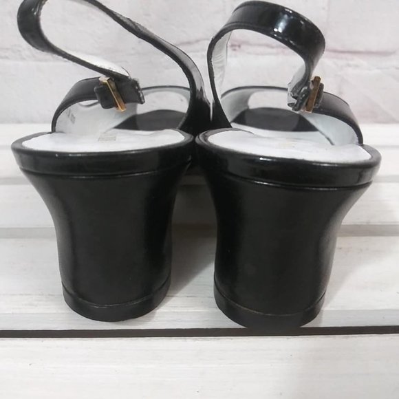 Bruno Magli Sz 9.5M Peep Toe Slingback Wedge Heels - Picture 5 of 8